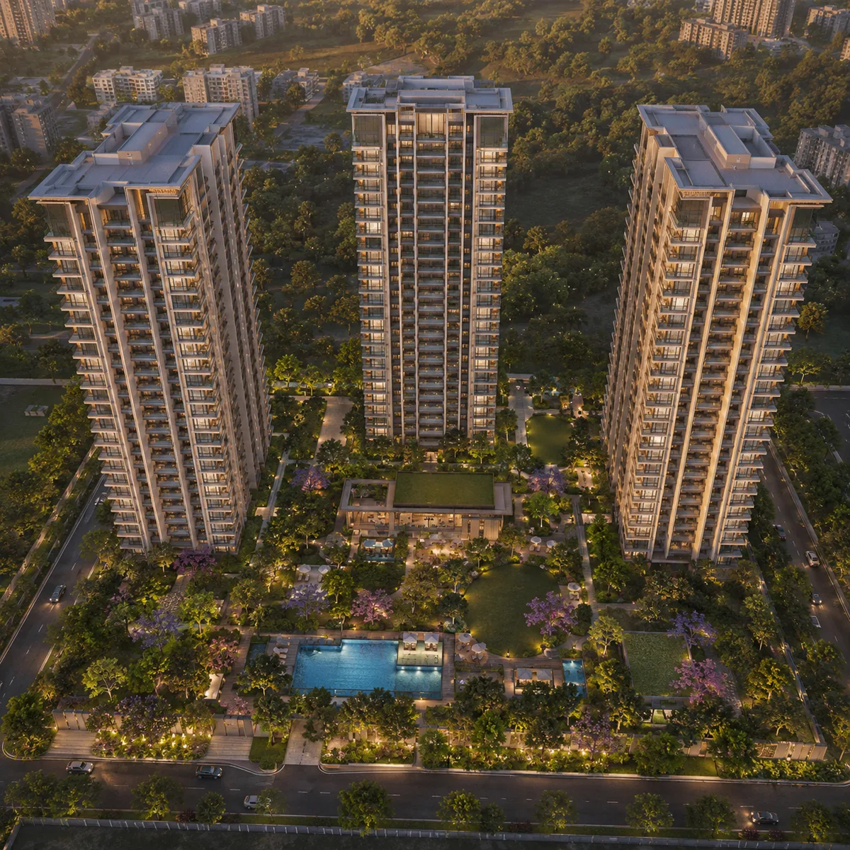 DivyaSree Yelahanka campus and central green DivyaSree Yelahanka campus and central green